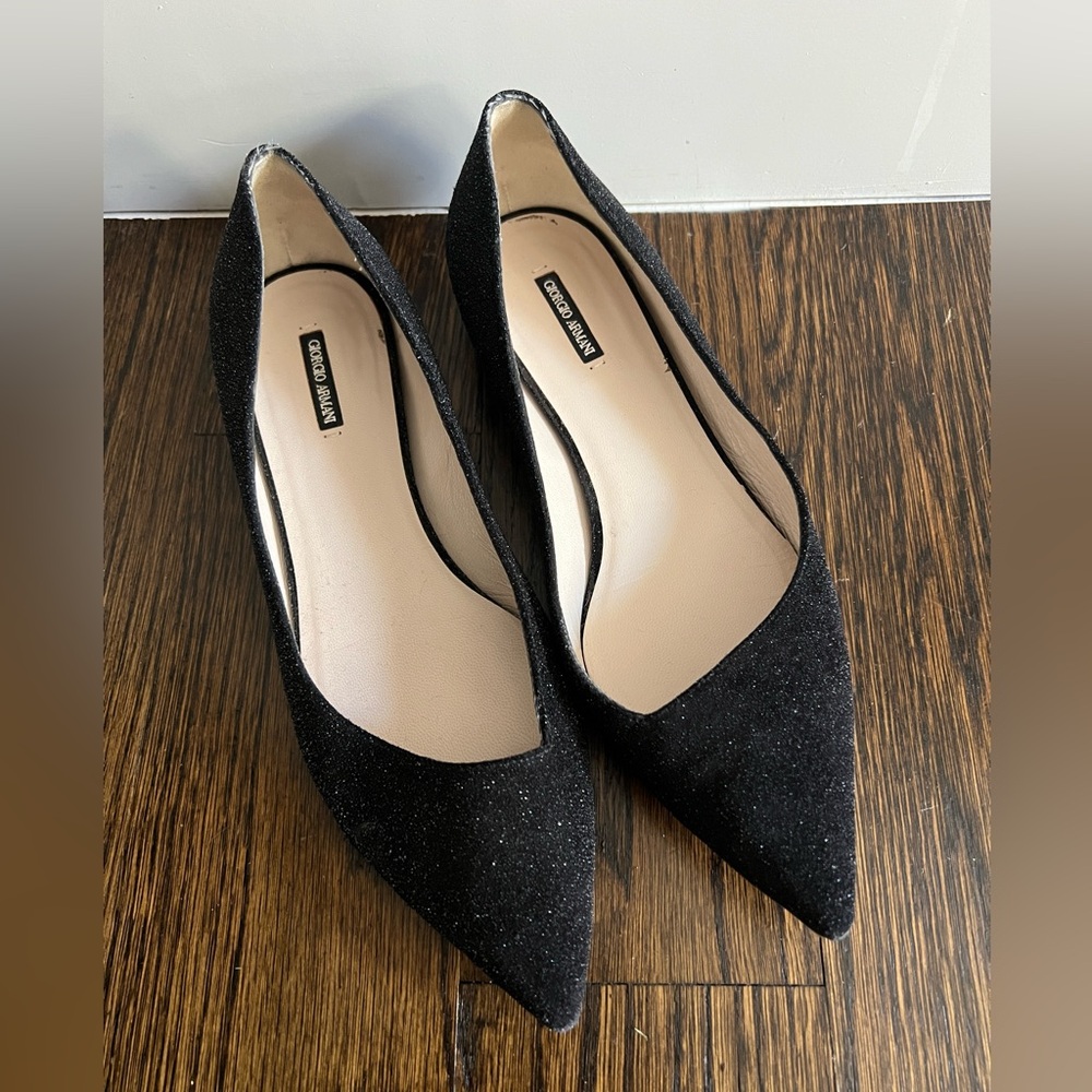Giorgio Armani Black Flats